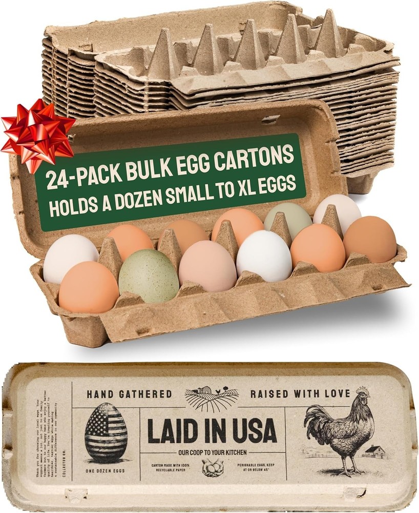 Hatortempt 24-Pack Reusable Bulk Egg Cartons - Eco-Friendly & Sturdy Storage