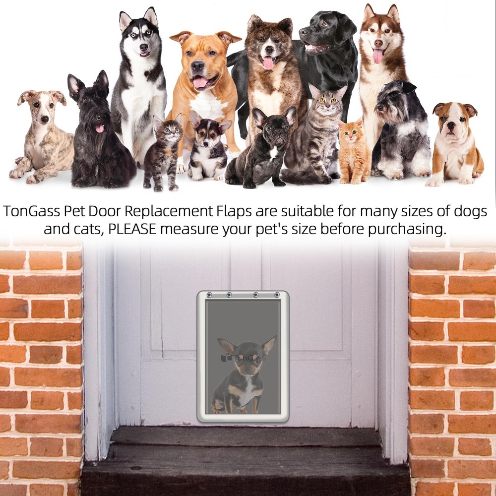 TonGass PAC11-11038 Medium Dog Door Flap Replacement Compatible Medium, Gray