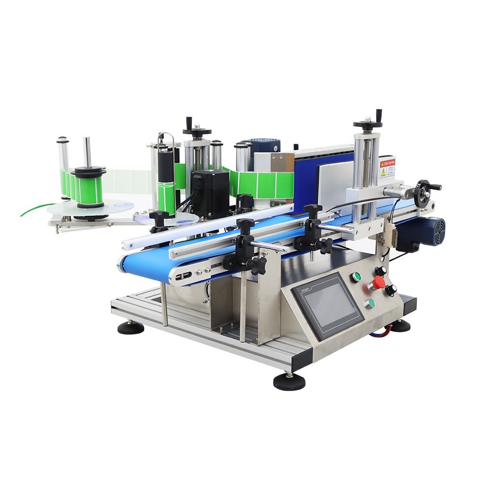 110V Automatic Conveyor Round Bottle Labeling Machine Label Applicator 4-10cm