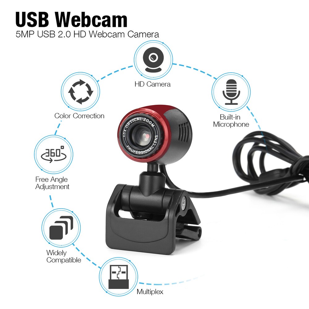 Web Camera With Microphone Professional Full HD Computer/Laptop Webcam USB