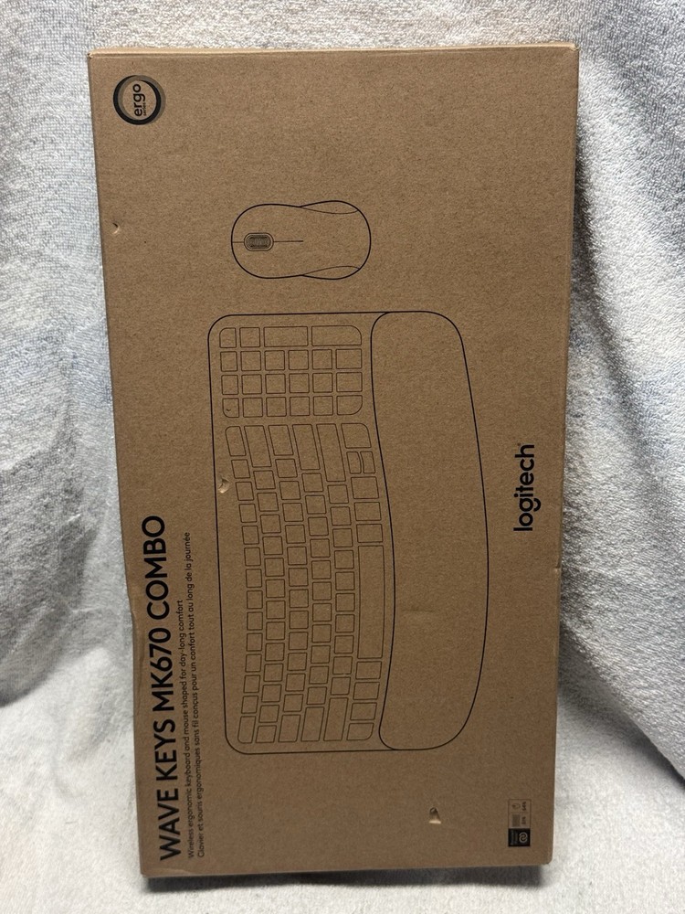 Logitech Wave Keys MK670 Combo Ergonomic Wireless Keyboard and Mouse - Graphite