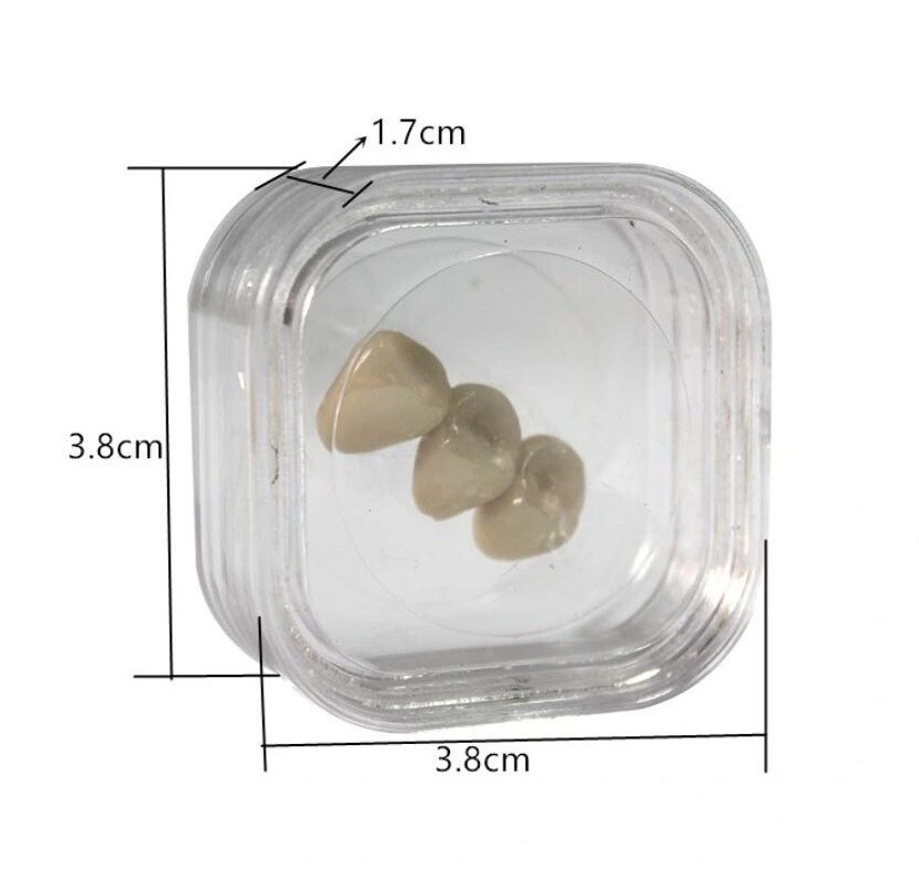 10pcs Dental Denture Hinged Display Box Film Membrane Storage Case 38*38*17mm