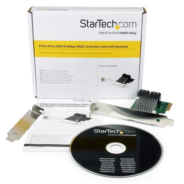 StarTech PEXSAT34RH 4 Port PCI Express 2.0 SATA III 6Gbps RAID Controller Card