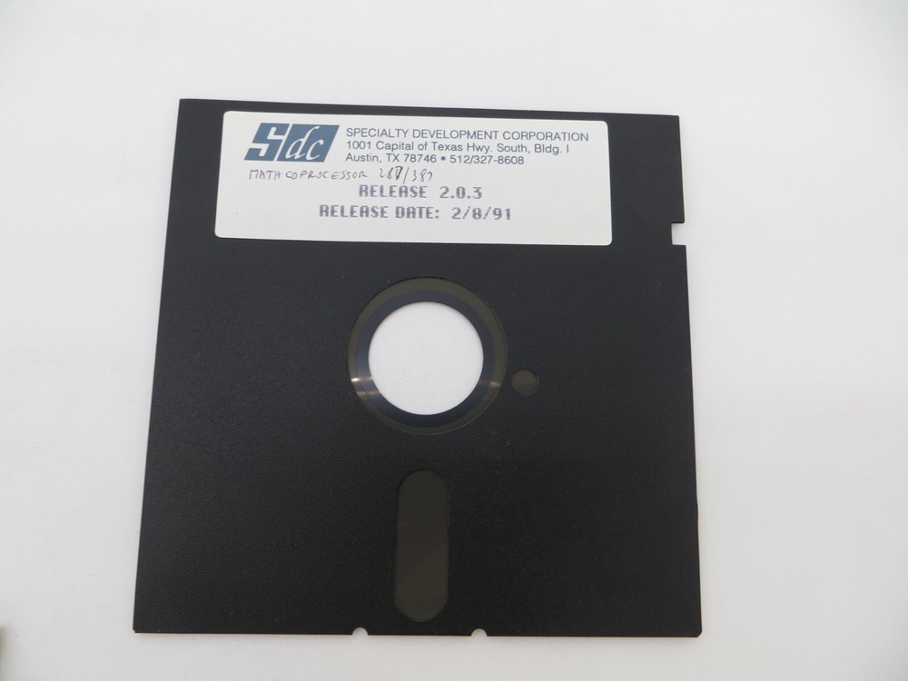 5.25" Floppy Disk & Manual for Advanced Math CoProcessor vintage computer disc