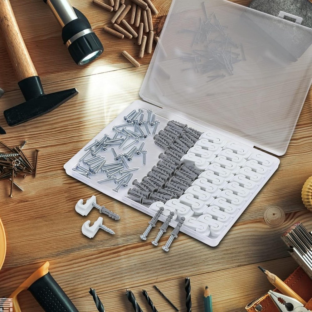 24-Pack Heavy Duty Plastic Wall Clips for Efficient Closet Organization