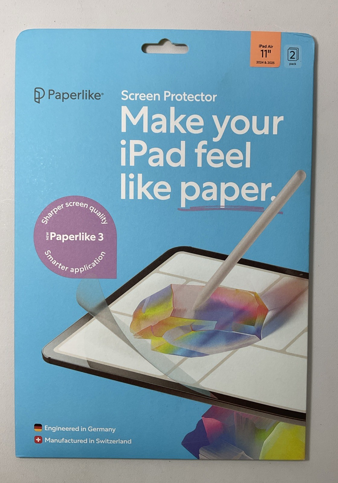 Paperlike 3 Screen Protector for Apple iPad Air 11" (2024 & 2025) - 2 Pack