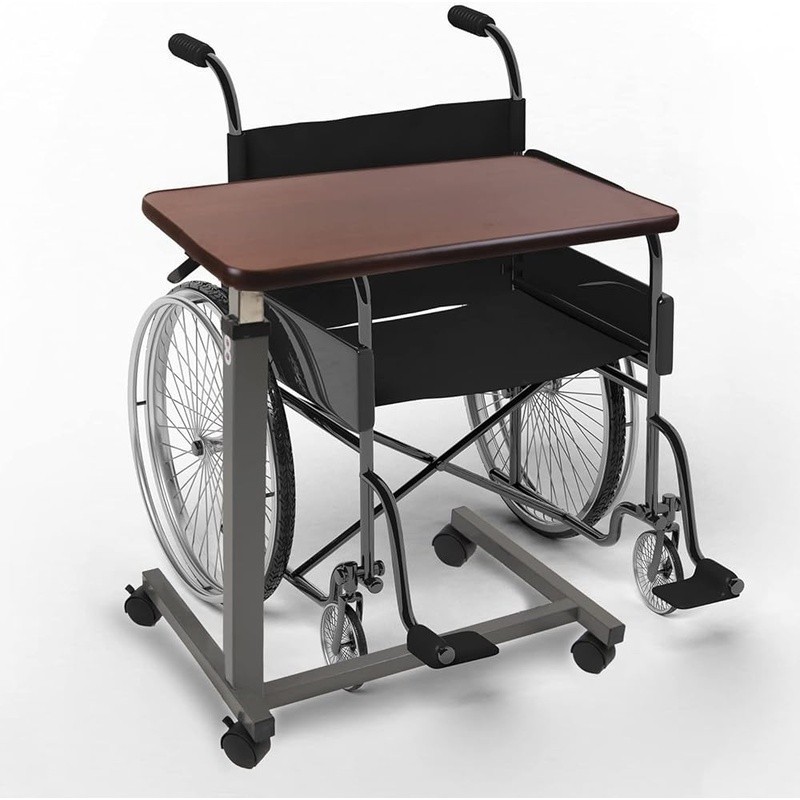 Adjustable Overbed Table Disabled W/ Rolling Casters Multipurpose Medical Use