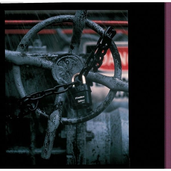 Master Lock 6121 Padlock, Keyed Different, Standard Shackle, Rectangular Steel