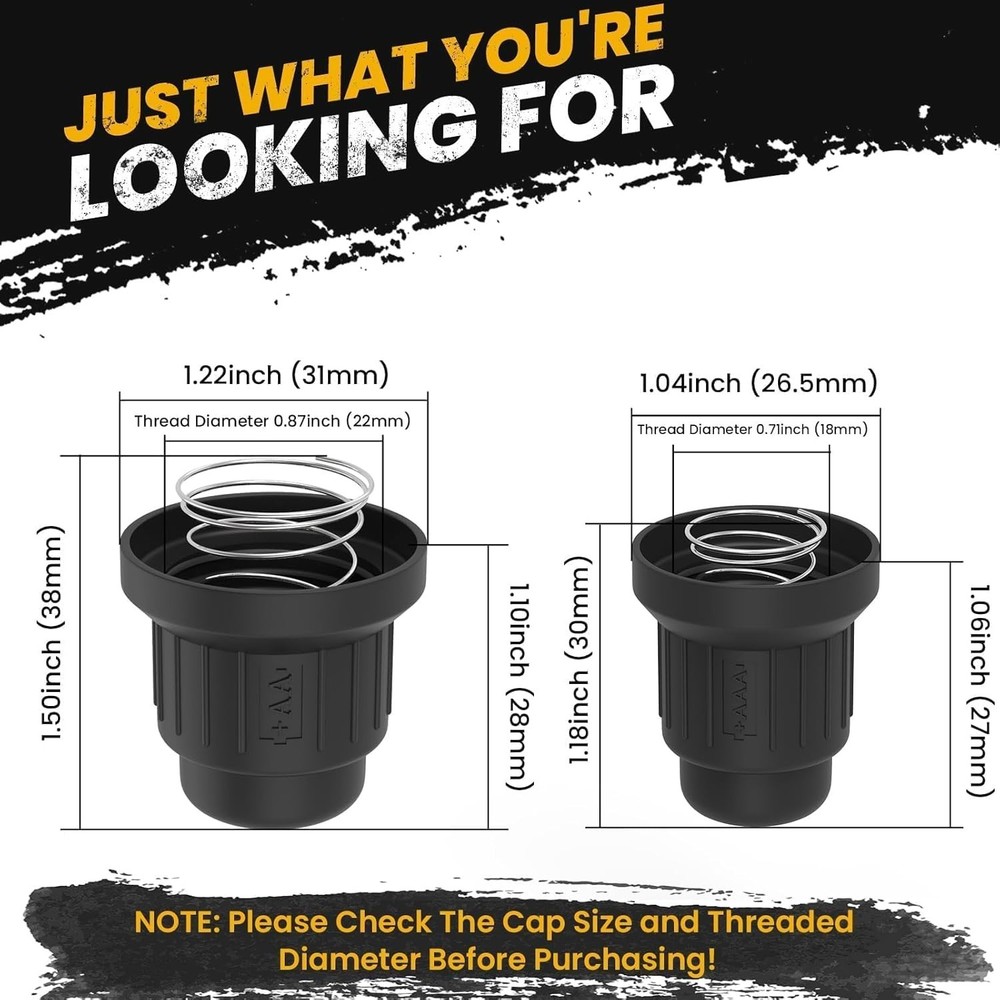 Durable Pulse Igniter Switch Cap Set for BBQ - AA & AAA Compatible, 2 Pack