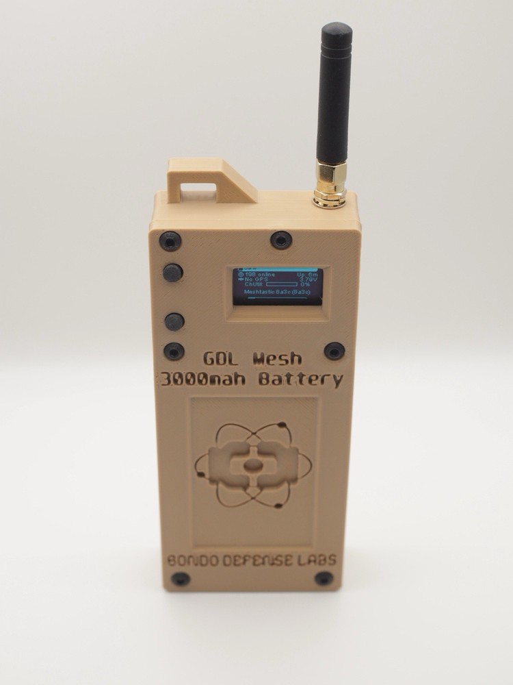 GDL Mesh Off-Grid Communicator - Meshtastic - 3000mAh - 3D Printed - Texas Made