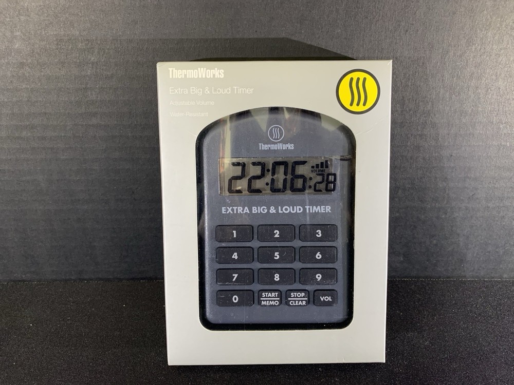 ThermoWorks Extra Big and Loud Kitchen Timer Black Water Resistant