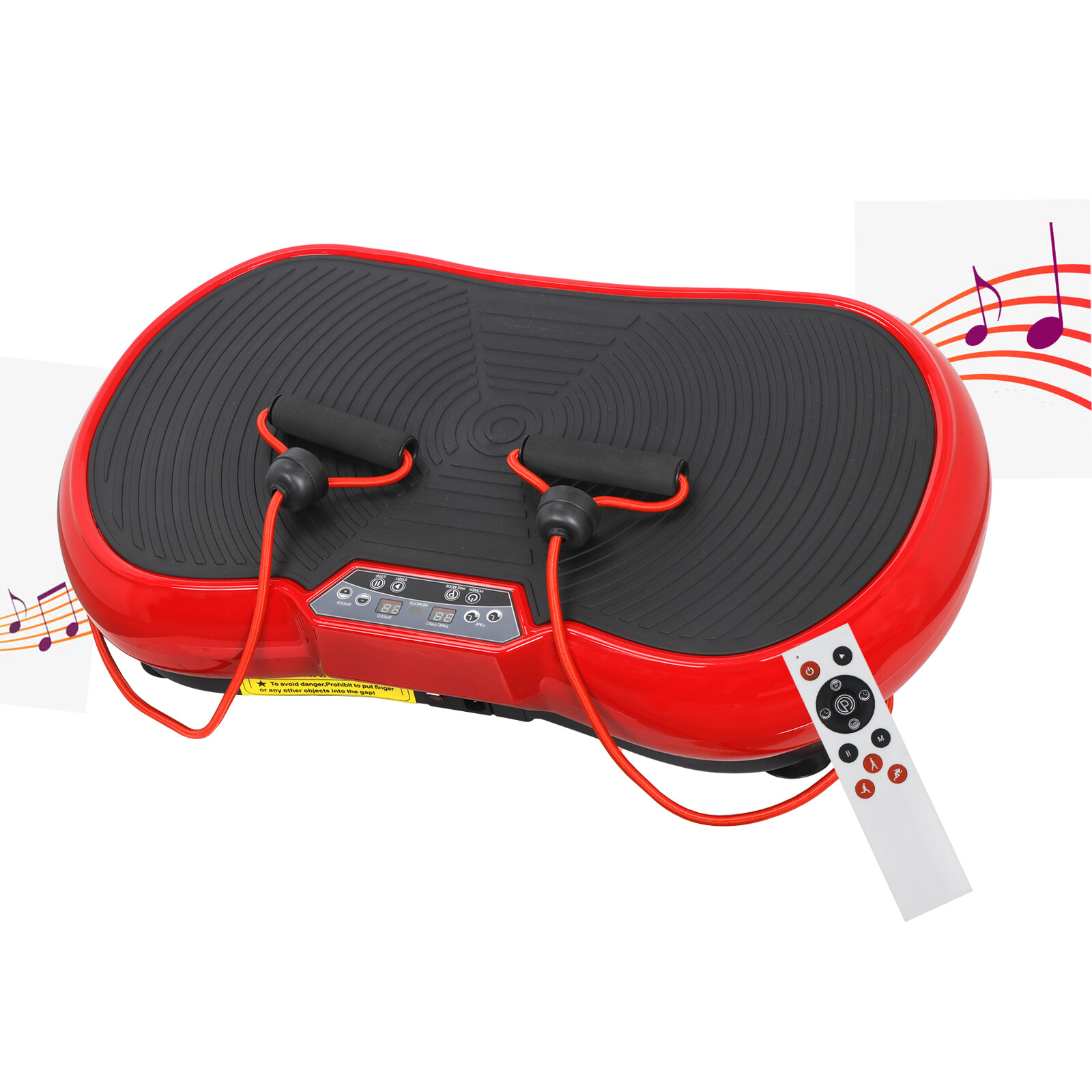 Vibration Platform Machine Crazy Fit Massage Full Body Fitness W/Bluetooth Red