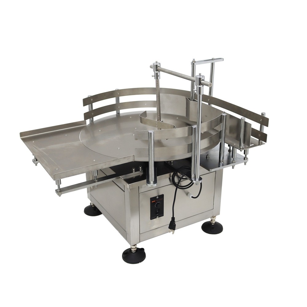 Round Bottle Unscrambler Turn Rotary Accumulation Table for Sorting23.62"Desktop