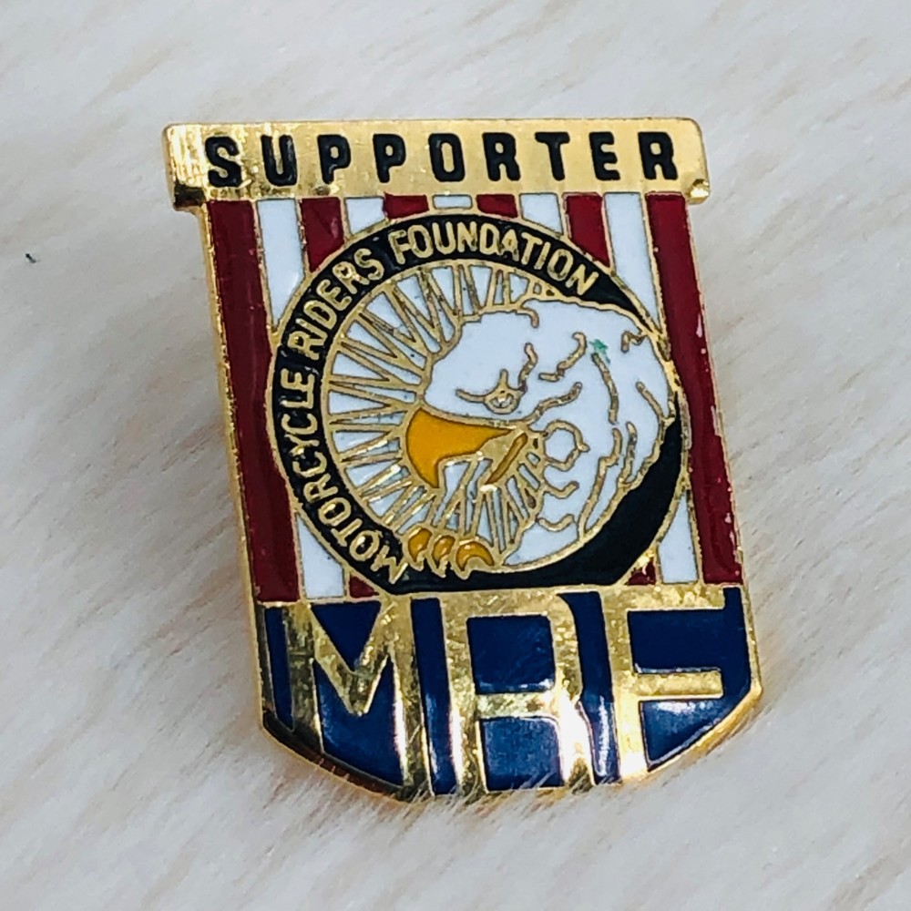Motorcycle Riders Foundation MRF Supporter Enamel Lapel Vest Pin