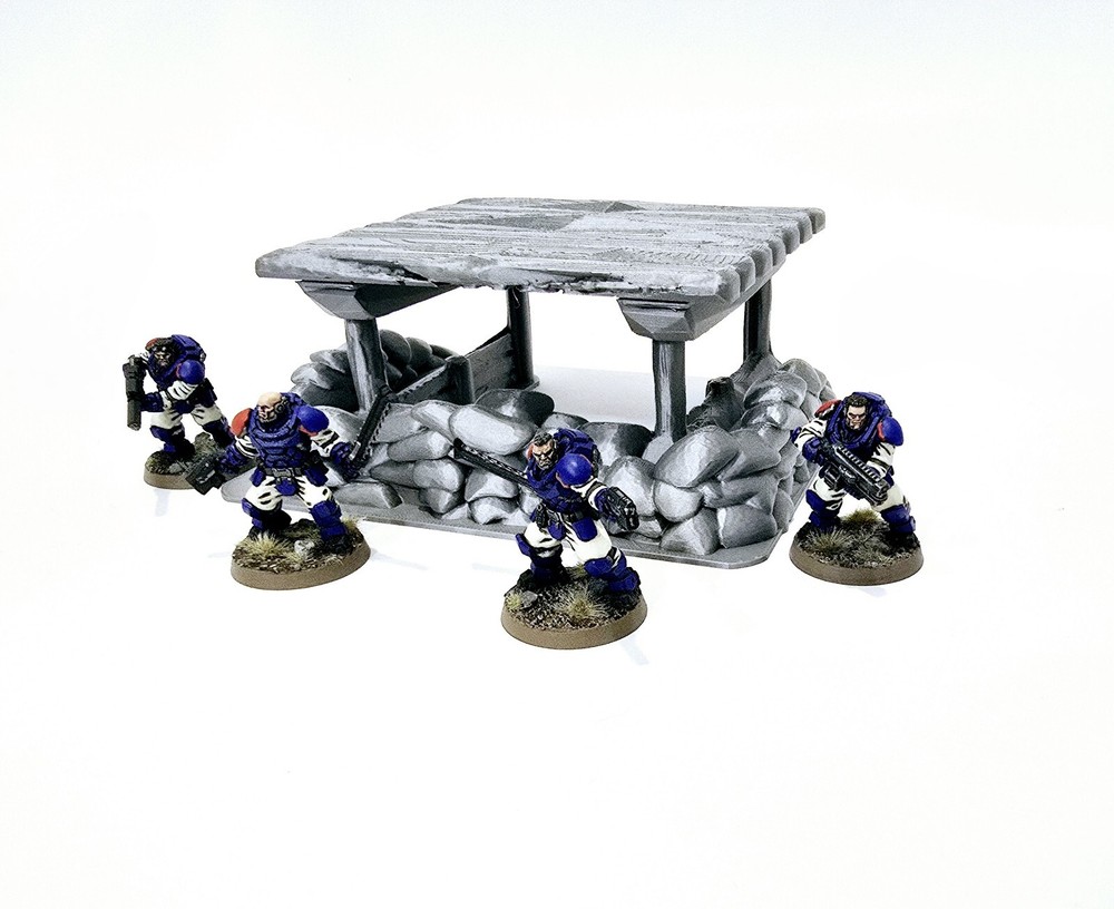 3D Printed Terrain Sandbag Army Bunker Perfect For Tabletop Wargames