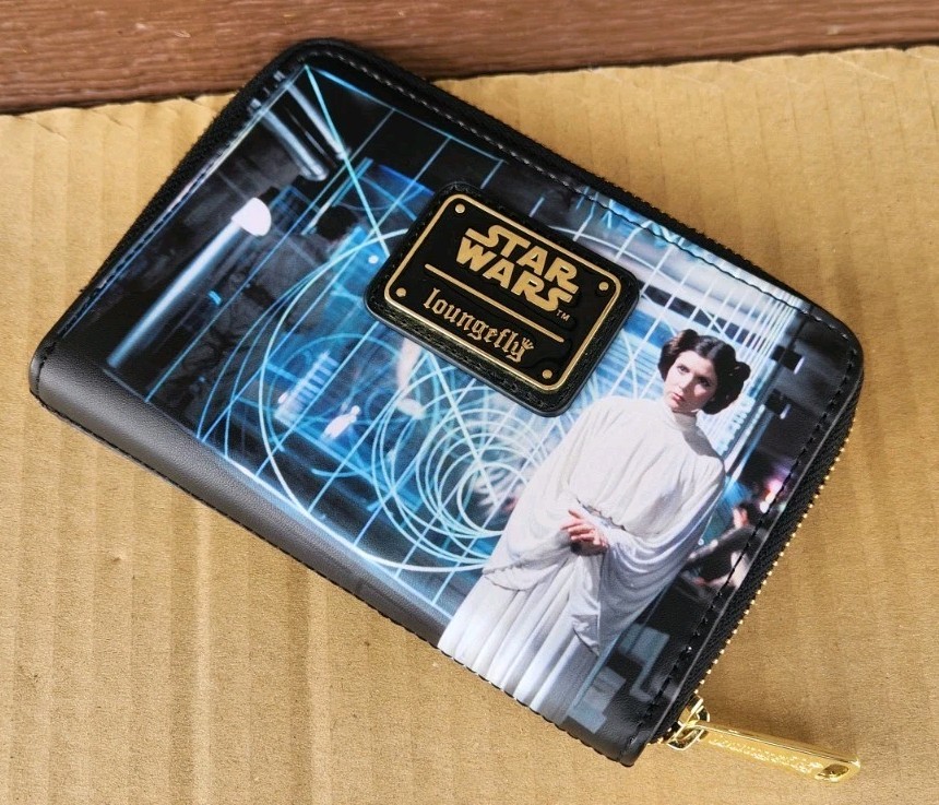 Loungefly Star Wars Wallet Princess Leia Luke Skywalker Zip Around Black