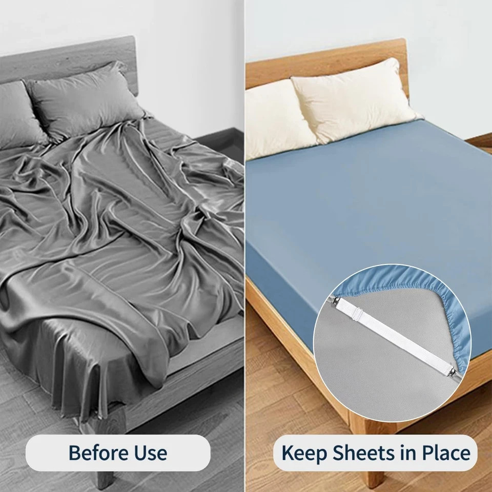 Bed Sheet Straps, Sopito Adjustable Elastic Fitted Sheet Corner Holders Straps t