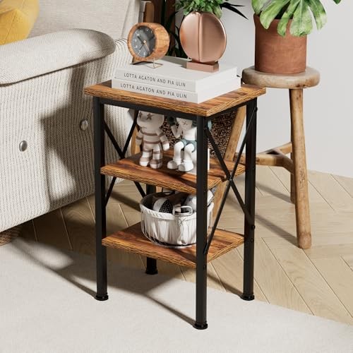 Modern Nightstands X-Design Side End Table Night Stand with 1 Pack Brown