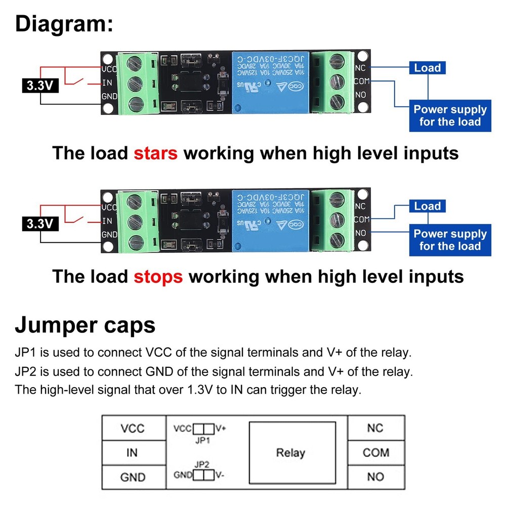 6PCS 1 Channel DC 3V Relay High Level Driver Module Optocoupler Relay Module ...
