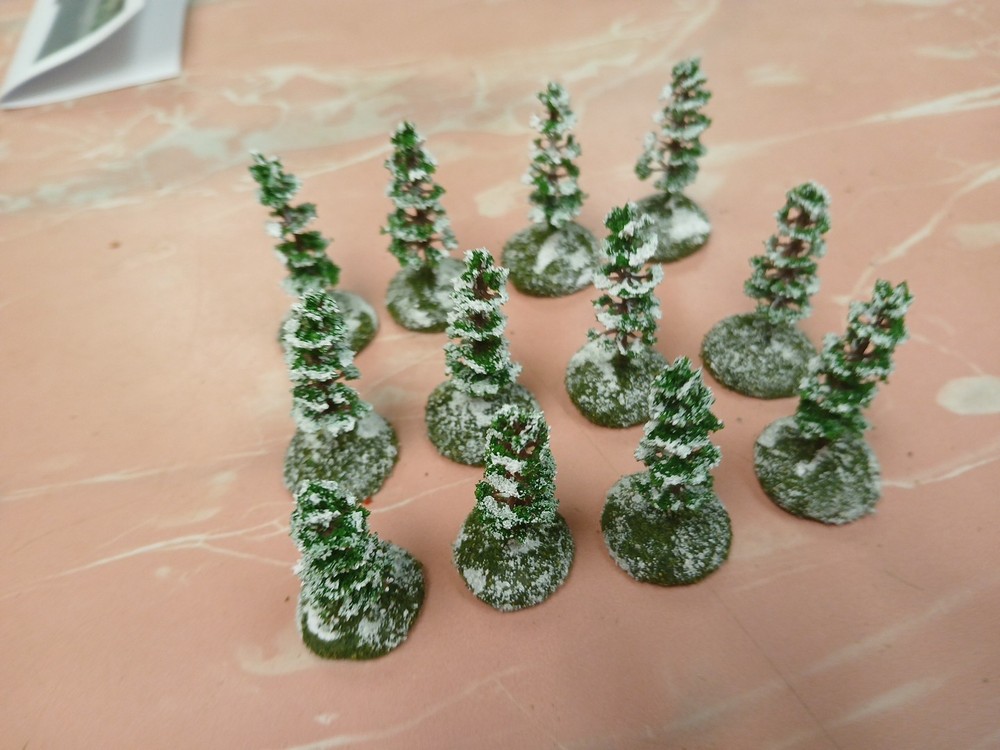12 based Landscape Model Micro Snow Pine Trees wargaming scenery terrain 1.5"