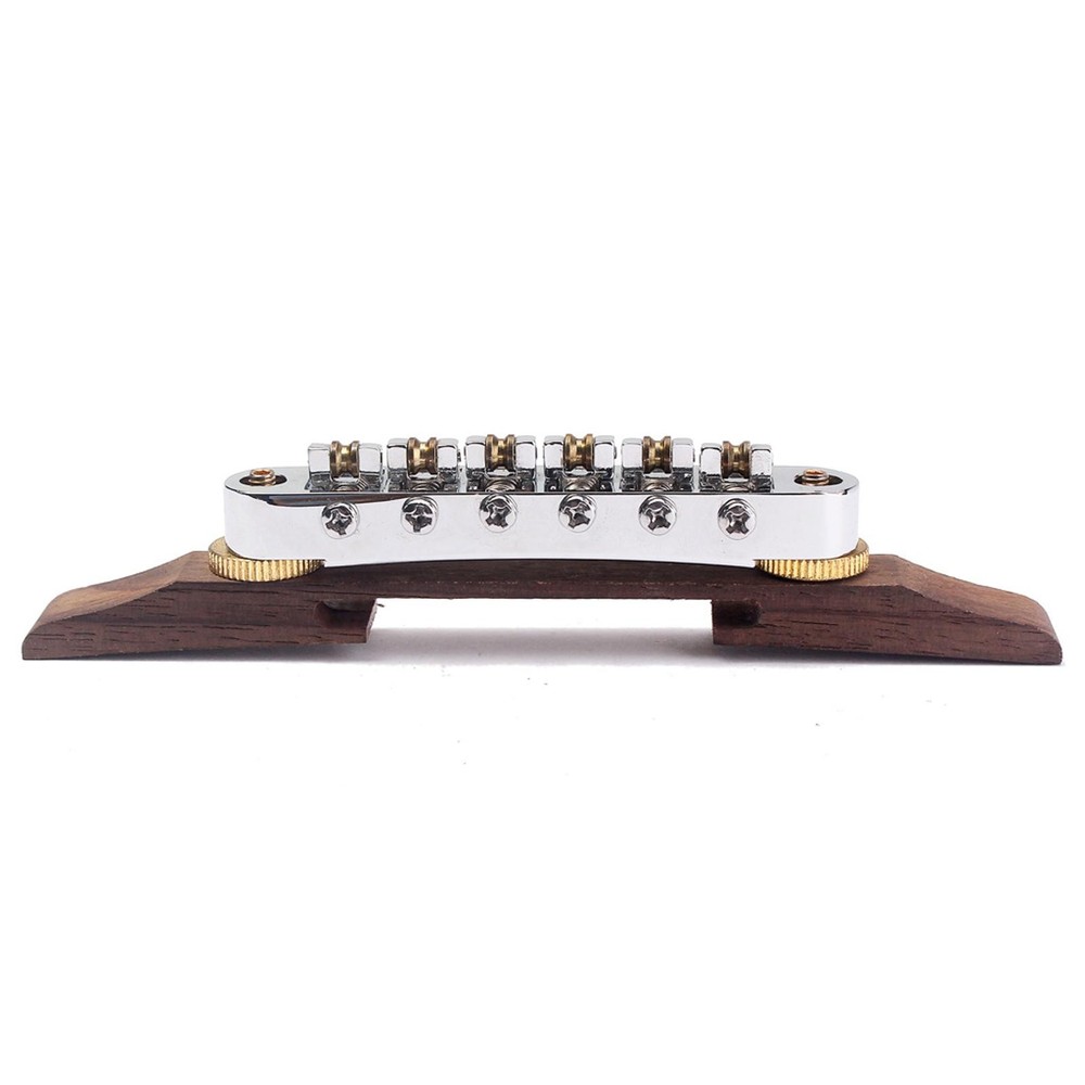 Replacement Guitar Bridge Copper Bridge Roller Saddles Archtop Rosewood Base