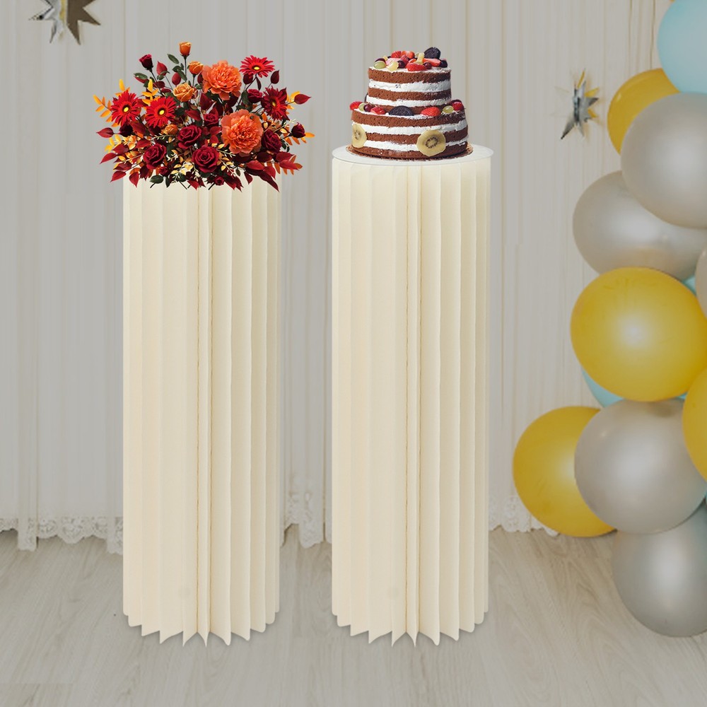 Centerpiece Stands Columns Display with Acrylic Lid Self-adhesive?Strip Design