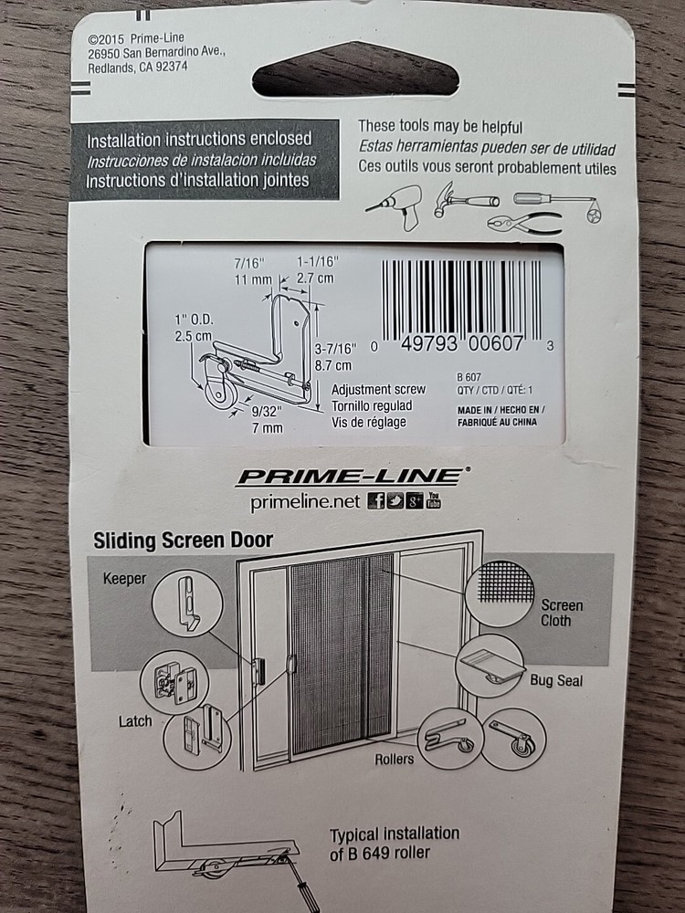 PRIME-LINE [B-607] Sliding Screen Door Roller Assembly New