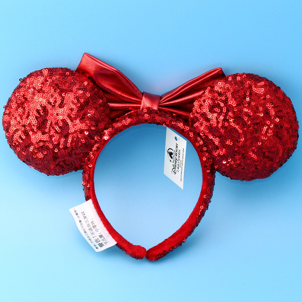Disney Parks Red Sequin Bow RedPirate Rare Exclusive 2020 Minnie Ears Headband