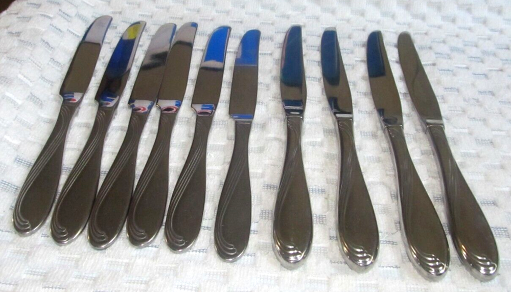 43 PC Oneida Camber Cresta Windswept Scroll Glossy Stainless Flatware