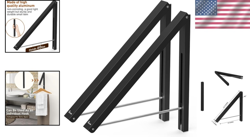 Compact Folding Drying Rack - Wall-Mounted Aluminum for Easy Space Saving
