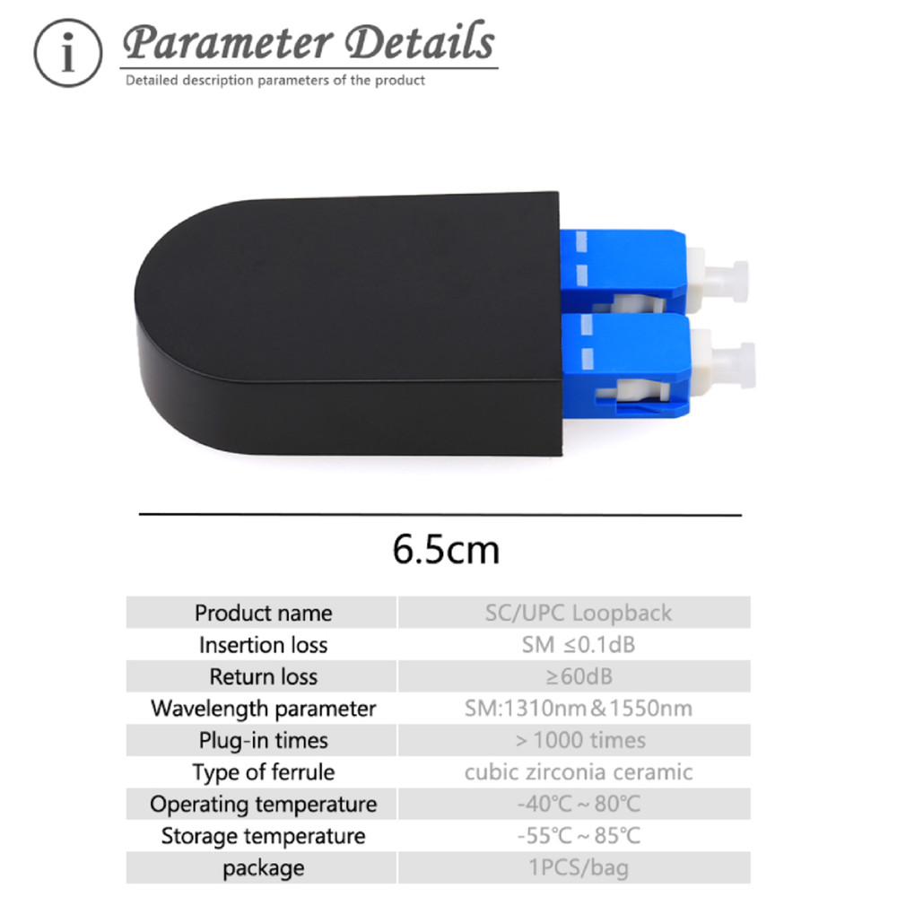 Loopback Fiber Opitc Adapter Single Mode SM Double SC Optical Fiber Connector