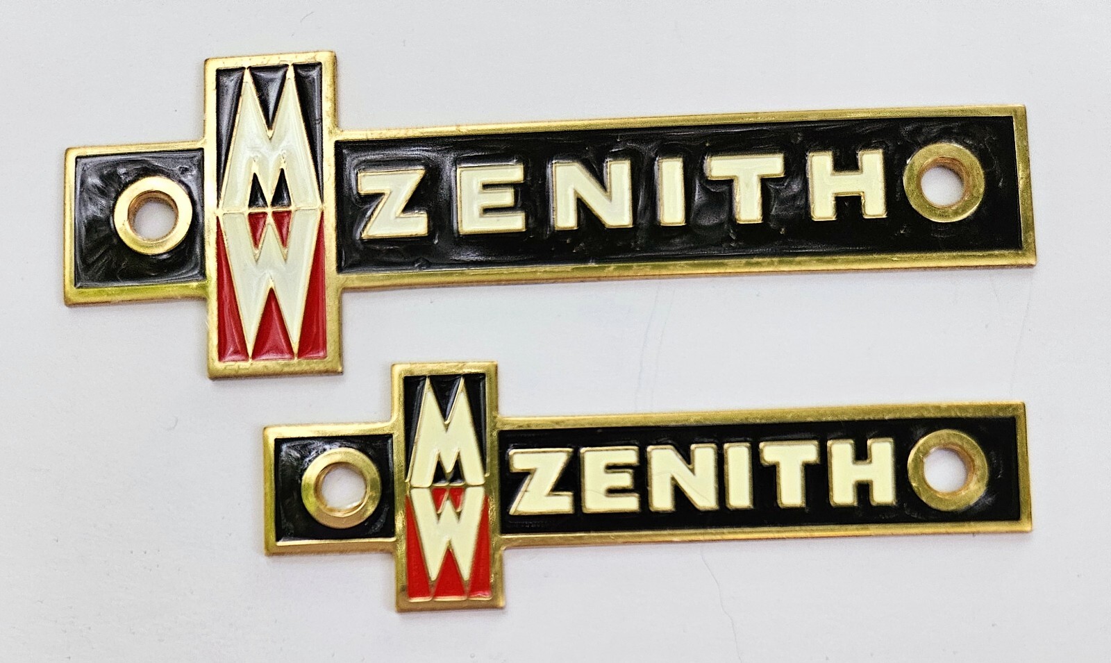 2 Original Vintage Zenith Name Plates, Brass, Unused