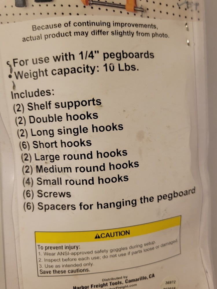 Storehouse Pegboard hooks 1/4" Pegboard Hooks 32 PC NEW