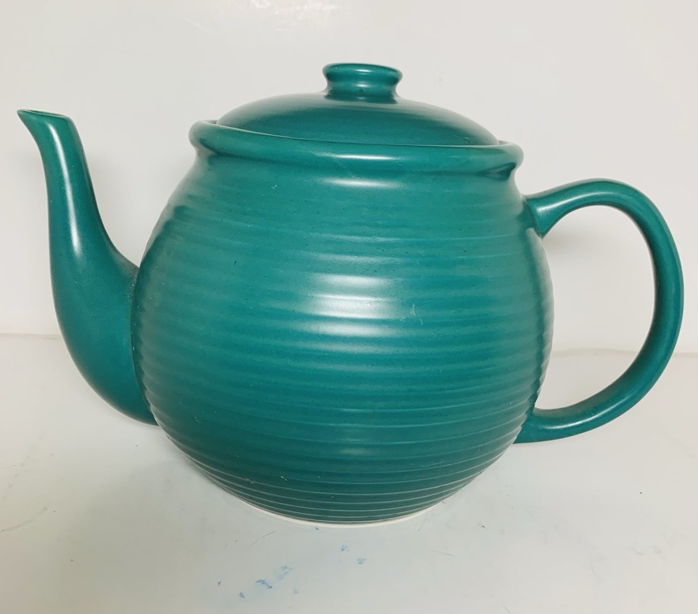 Stoneware Teapot Green Ringware