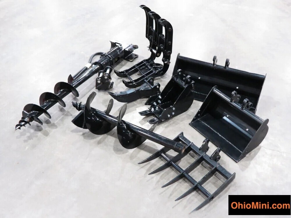 VICSEC Mini Excavator Attachment Set- 1-2 tons. Brand New! 10 Piece!