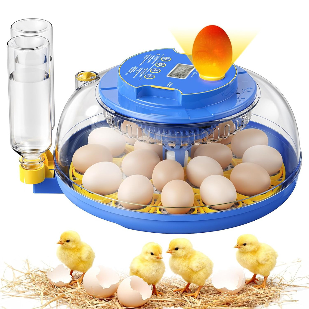 18 Egg Incubators for Hatching Eggs, 360° View with Automatic Egg Turning & Humi