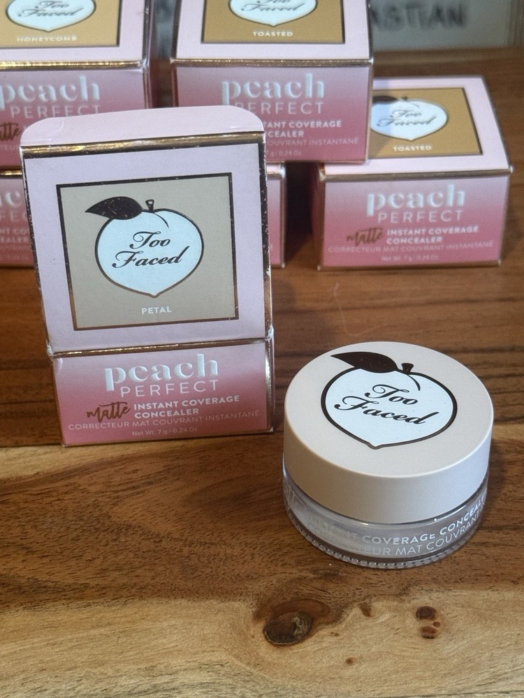 TOO FACED PEACH PERFECT MATTE INSTANT COVERAGE CONCEALER .24 OZ Petal NIB