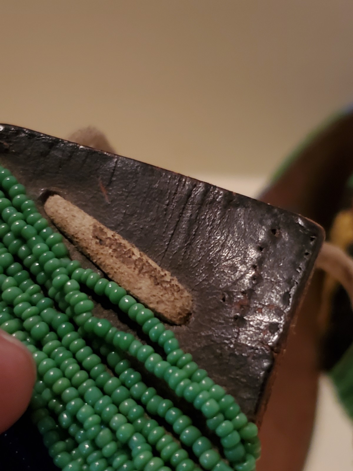 Antique OLD Native American Indian n. plains blackfoot beaded belt 19th c.