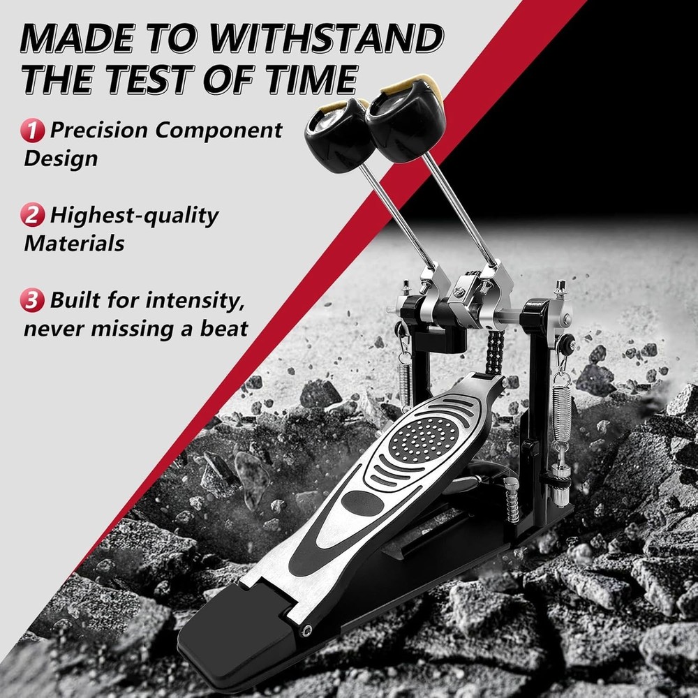 Versatile Double Bass Drum Pedal with Customizable Features for All Genres