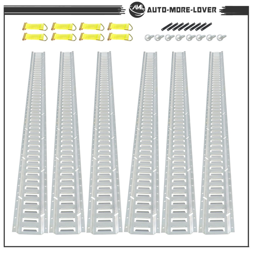 Silver 30 Pack 96" E Track Rail Sections With Mounting Hardware Fit For Trucks
