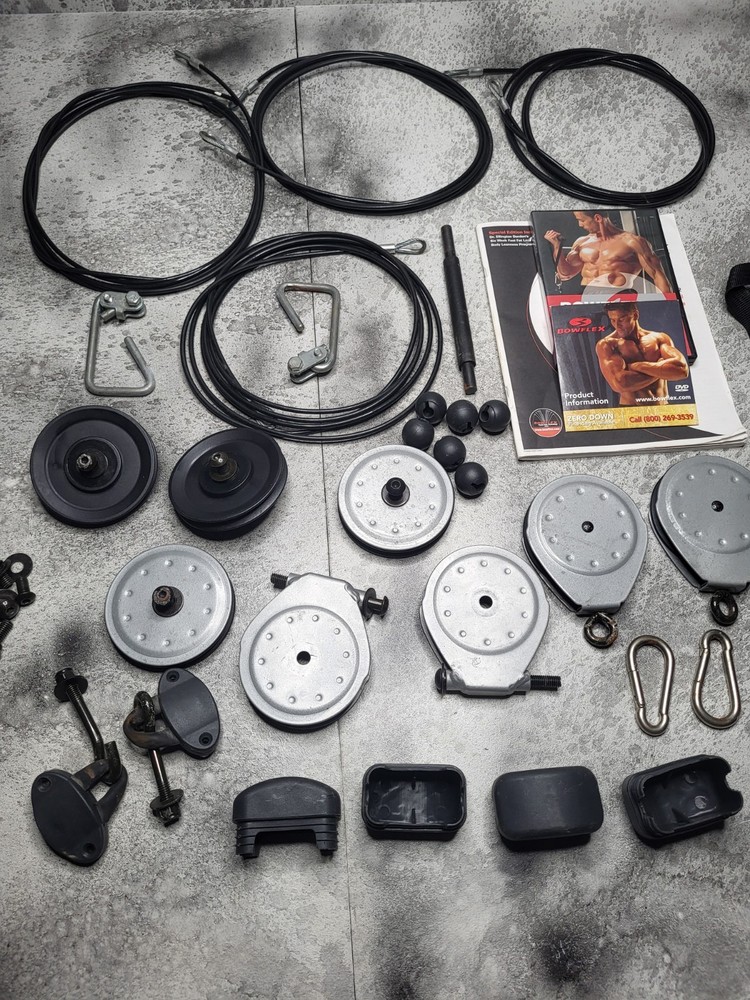 2005 Bowflex Set Cables- Pulley- Hardware- Clips -Handle