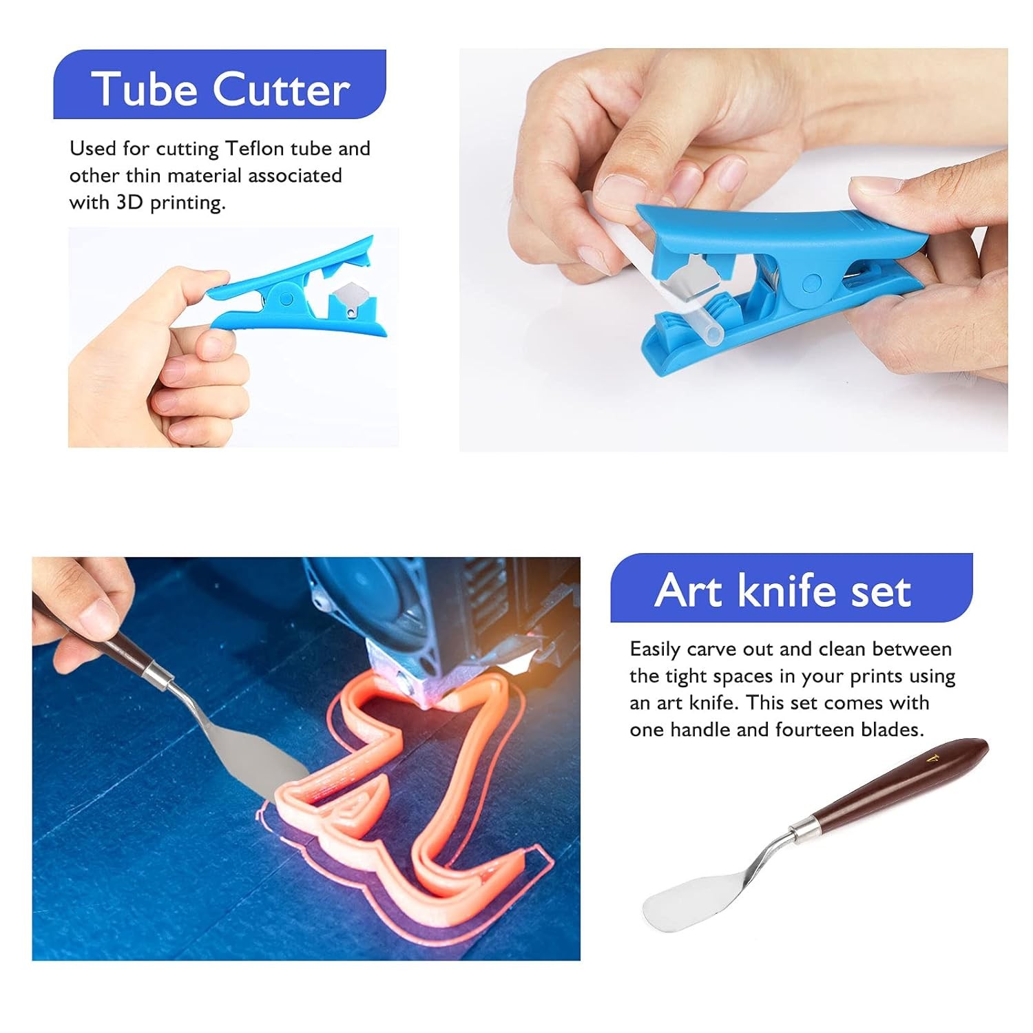 45 Pieces 3D Printer Tools Kit, Printing Accessory Includes Multicolor