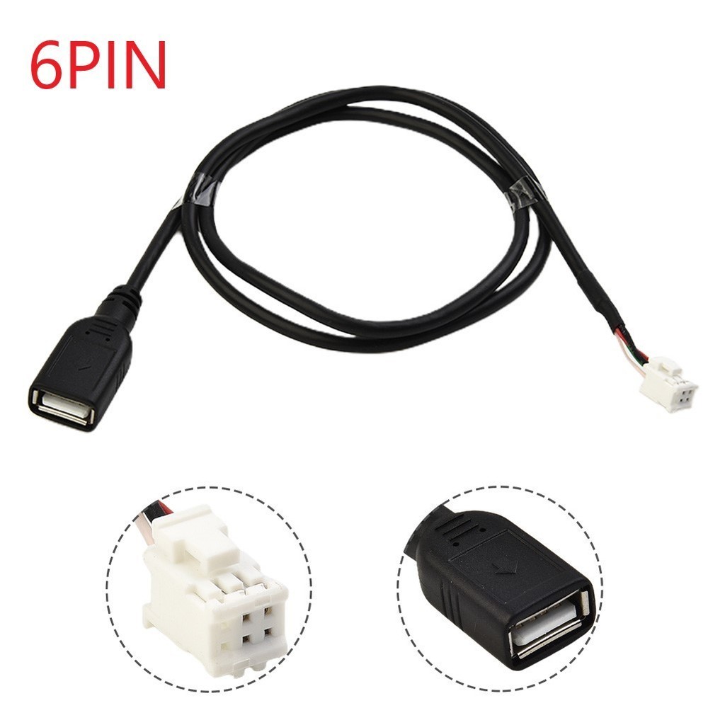 2pcs Car USB Cable Adapter 4Pin & 6Pin Accessories Connector For Android