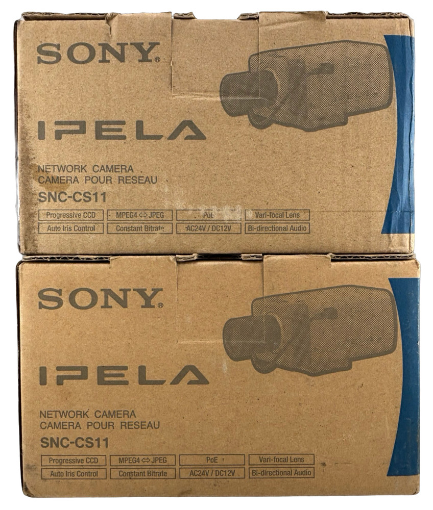 2 Pack Sony Ipela Security Network Camera Model SNC-CS11 w/ Manuals Instructions