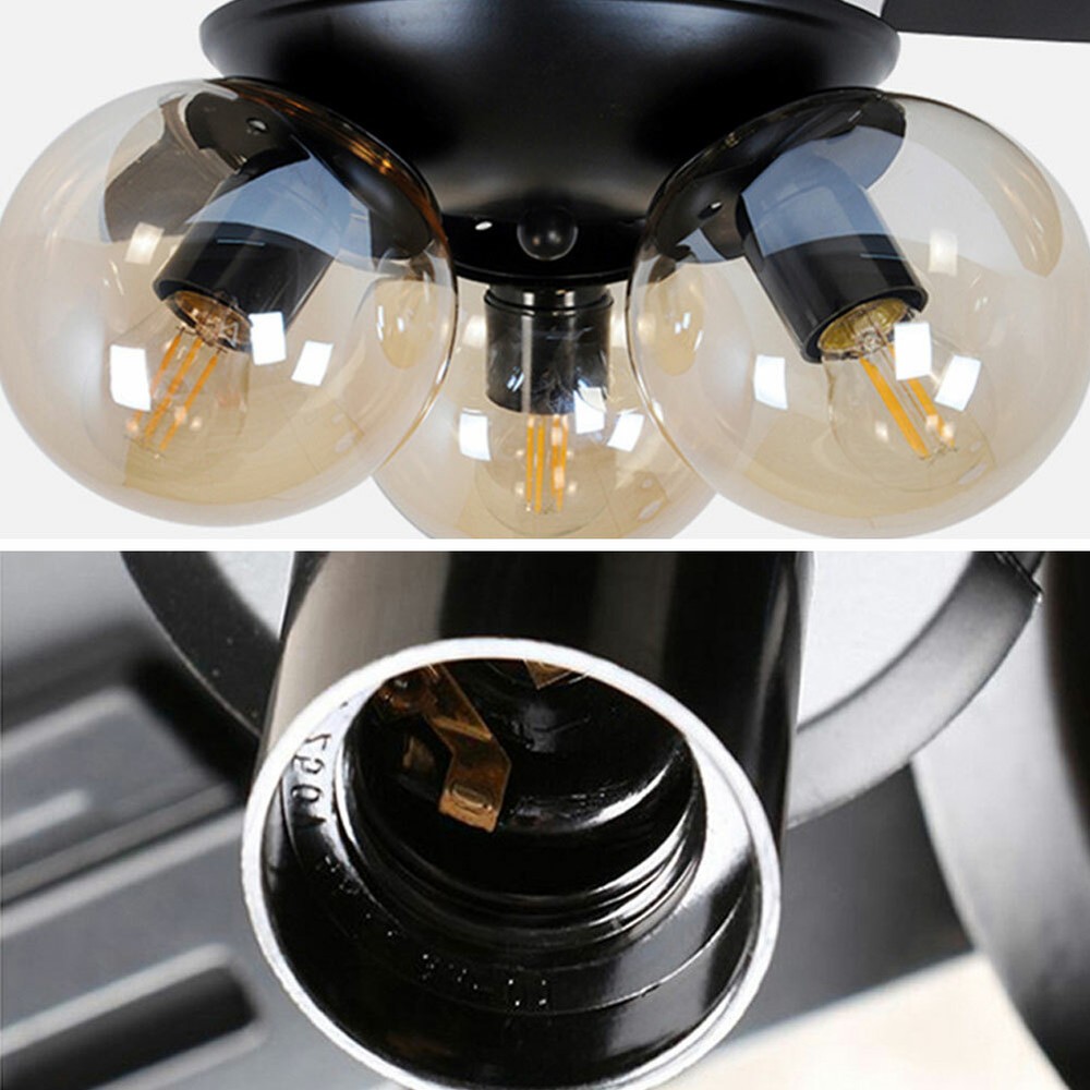 42" Retro Style Ceiling Fan Chandelier Pure Copper Mute Motor Double Function