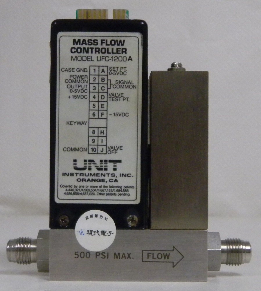 Unit UFC-1200A Mass Flow Controller, Gas- O2, Range- 10 SLPM, Used