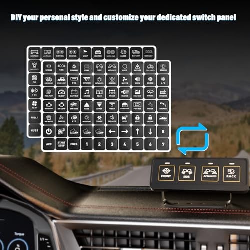 4 Gang Wireless Switch Panel, Waterproof Offroad wireless 4 gang switch panel