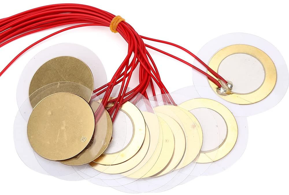20PCS 35mm Prewired Piezo Elements Buzzer Sounder Sensor Trigger Drum Disc NEW