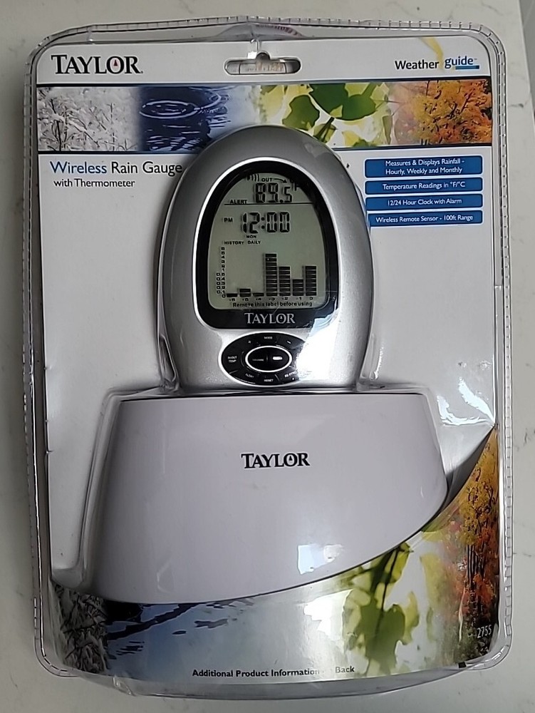 Taylor 2755 Digital Wireless Rain Gauge & Thermometer