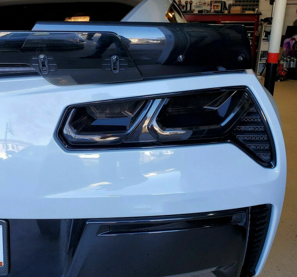 Rear Tail Light Blackout Lens Kit For Chevy Corvette C7 2014-2019 Smoked Acrylic